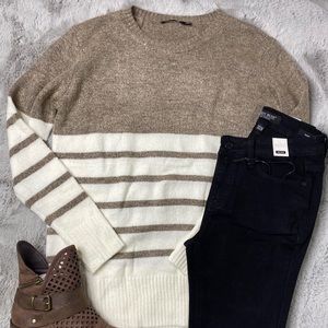Stripped color block sweater